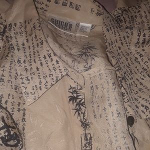 Two long sleeve asian style print tops